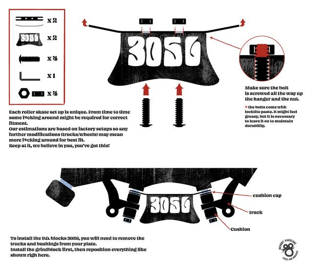 Slide block Brunny Hardcore PO3056 V1.2 BLACK