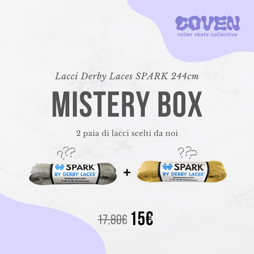 MISTERY BOX 2 paia di lacci Derby Laces 96"/244cm SPARK - effetto metallizzato