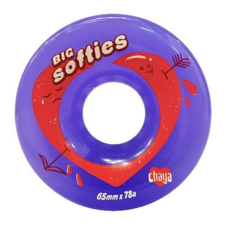 Ruote Chaya Big Softies Clear Purple / Viola / Ruote da esterno per pattini a rotelle / pack da 4 ruote
