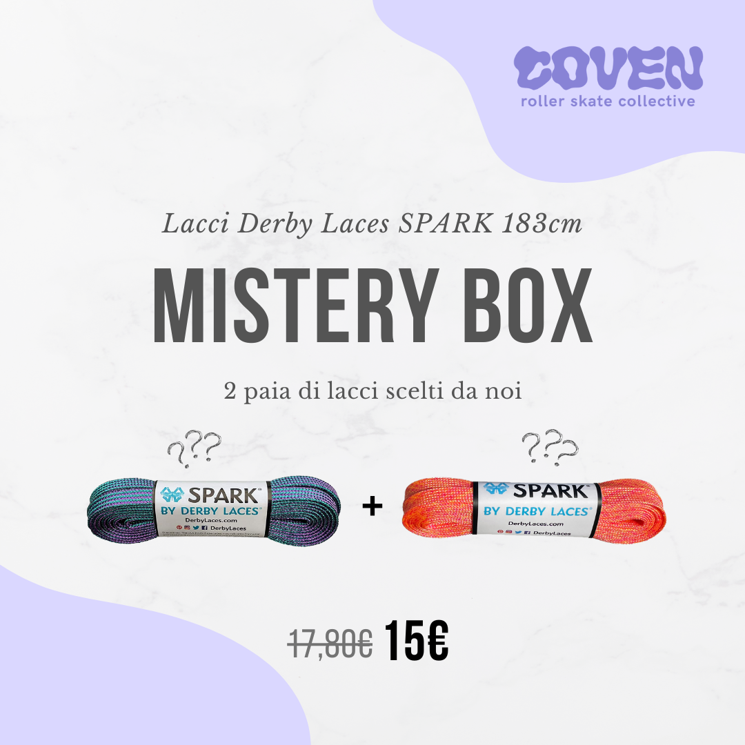 MISTERY BOX 2 paia di lacci Derby Laces 72"/183cm SPARK - effetto metallizzato