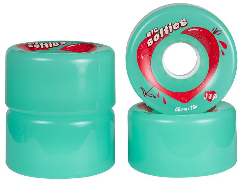 Ruote Chaya Big Softies Clear Teal / Acquamarina / Ruote da esterno per pattini a rotelle / pack da 4 ruote