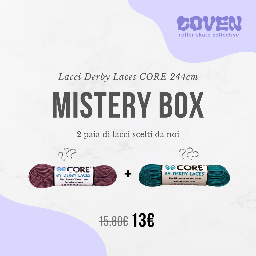 MISTERY BOX 2 paia di lacci Derby Laces 96"/244cm CORE - lacci cerati
