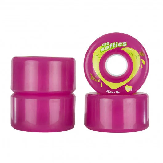 Ruote Chaya Big Softies Clear Pink / Rosa / Ruote da esterno per pattini a rotelle / pack da 4 ruote