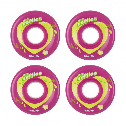 Ruote Chaya Big Softies Clear Pink / Rosa / Ruote da esterno per pattini a rotelle / pack da 4 ruote
