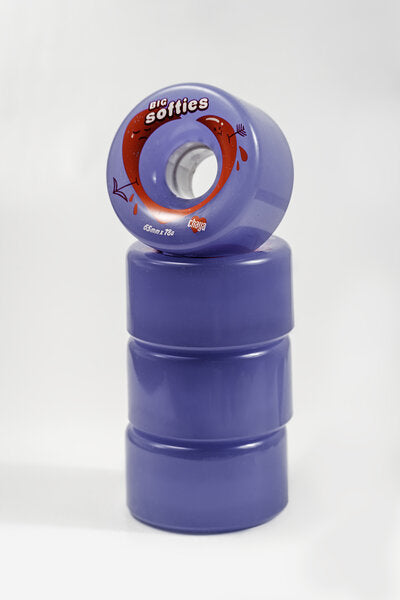 Ruote Chaya Big Softies Clear Purple / Viola / Ruote da esterno per pattini a rotelle / pack da 4 ruote