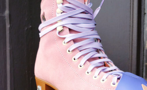 Pink and Periwinkle Stripe – 72 inch (183 cm) CORE Shoelace by Derby Laces (NARROW 6MM WIDE LACE)