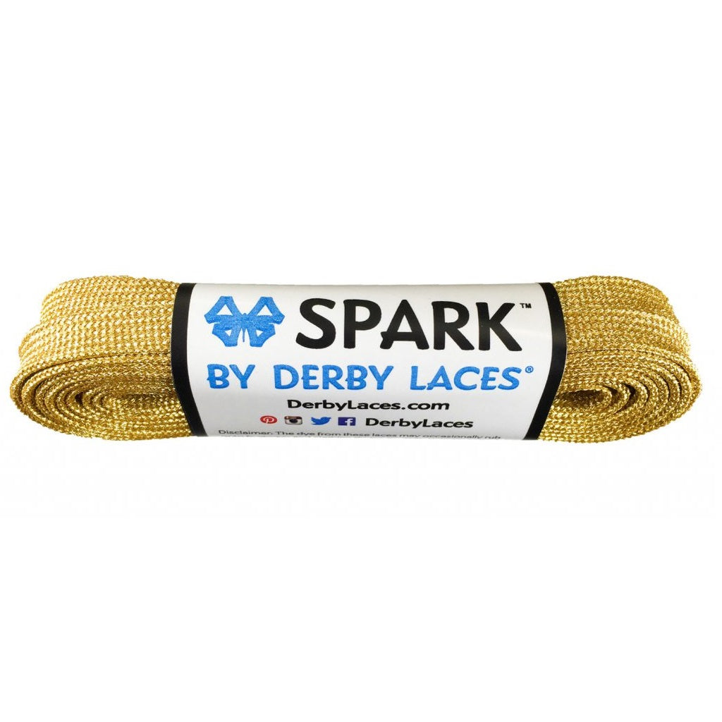 Gold 96 inch (244 cm) SPARK by Derby Laces Metallic Roller Derby Skate Lace
