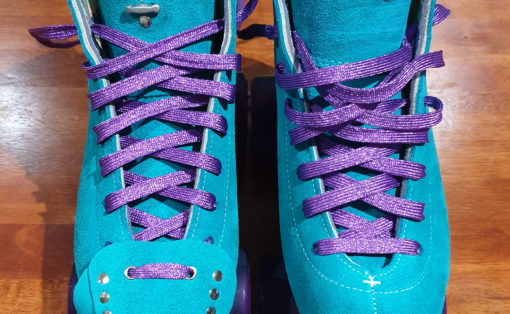 Purple 84 inch (213 cm) SPARK by Derby Laces Metallic Roller Derby Skate Lace