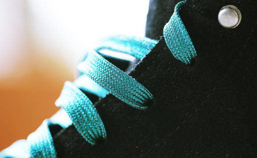 Teal 72 inch (183 cm) SPARK by Derby Laces Metallic Roller Derby Skate Lace