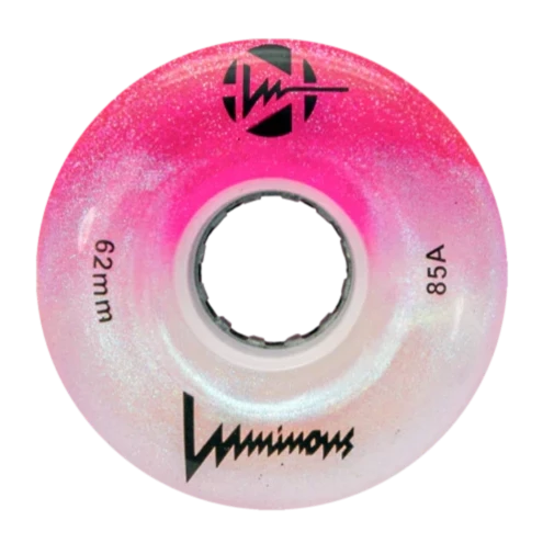 Ruote luminose LUMINOUS - 62mm/85A - COTTON CANDY pacco da 4 ruote da strada per pattini a rotelle quad