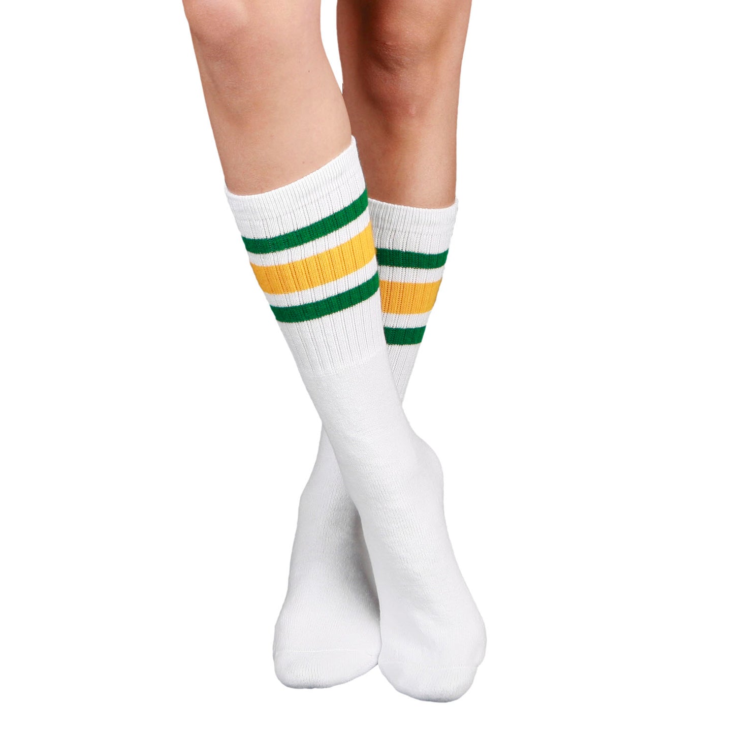 Skatersocks 19 Inch Mid Calf Tube Socks white - royal blue red striped