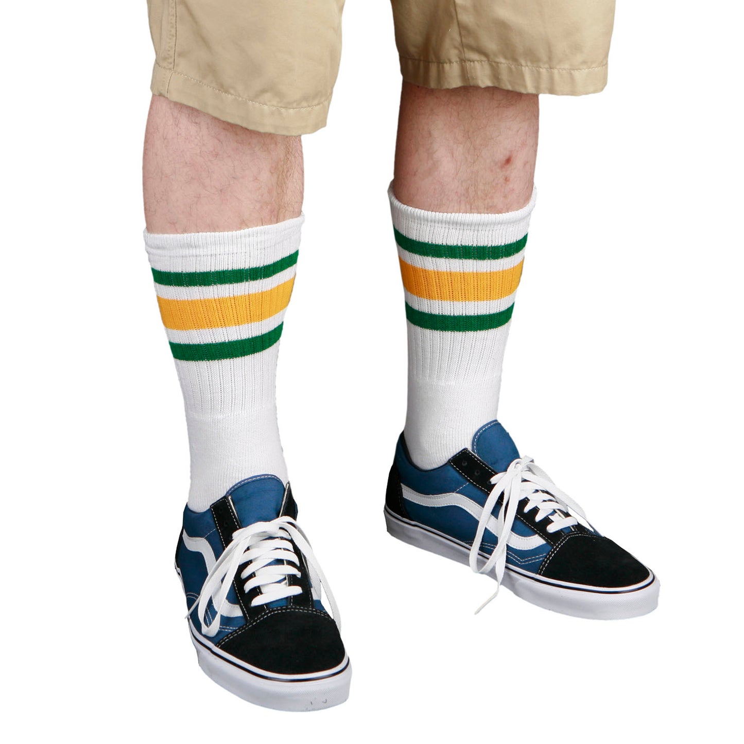 Skatersocks 19 Inch Mid Calf Tube Socks white - royal blue red striped