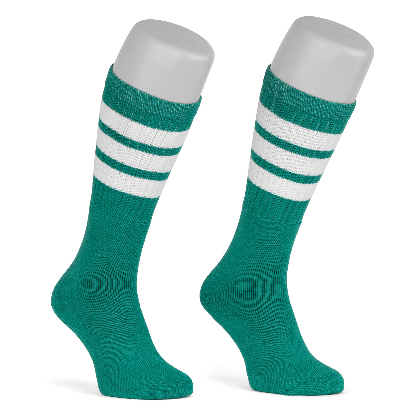 Skatersocks 19 Inch Mid Calf Tube Socks teal - white striped
