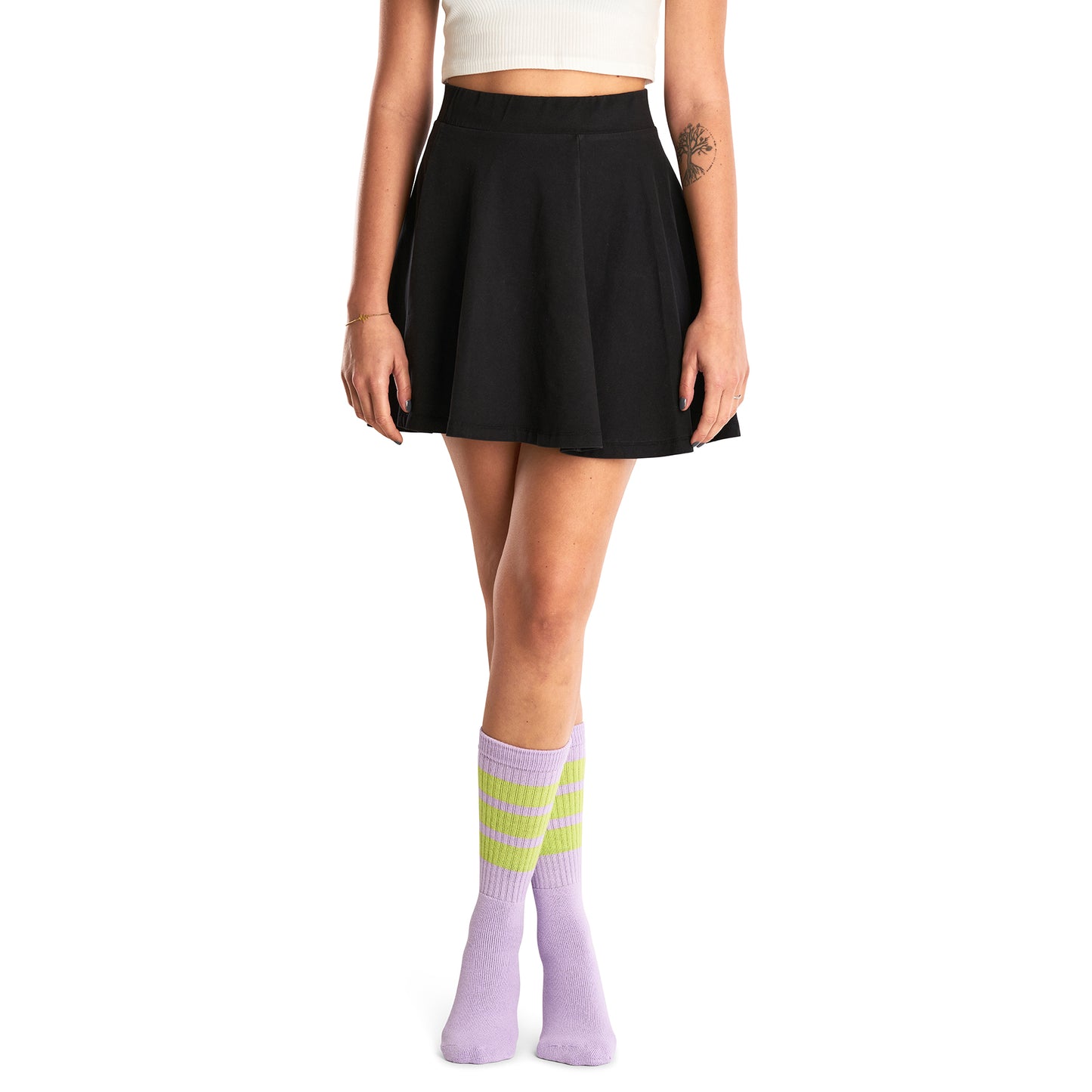 Skatersocks Calze tubolari 19 pollici lilla - strisce verde acido