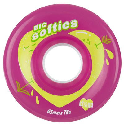 Ruote Chaya Big Softies Clear Pink / Rosa / Ruote da esterno per pattini a rotelle / pack da 4 ruote