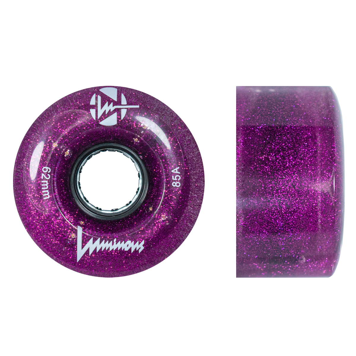 Ruote luminose LUMINOUS - 62mm/85A - PURPLE HAZE pacco da 4 ruote da strada per pattini a rotelle quad