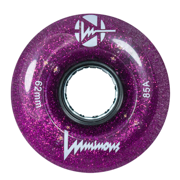 Ruote luminose LUMINOUS - 62mm/85A - PURPLE HAZE pacco da 4 ruote da strada per pattini a rotelle quad