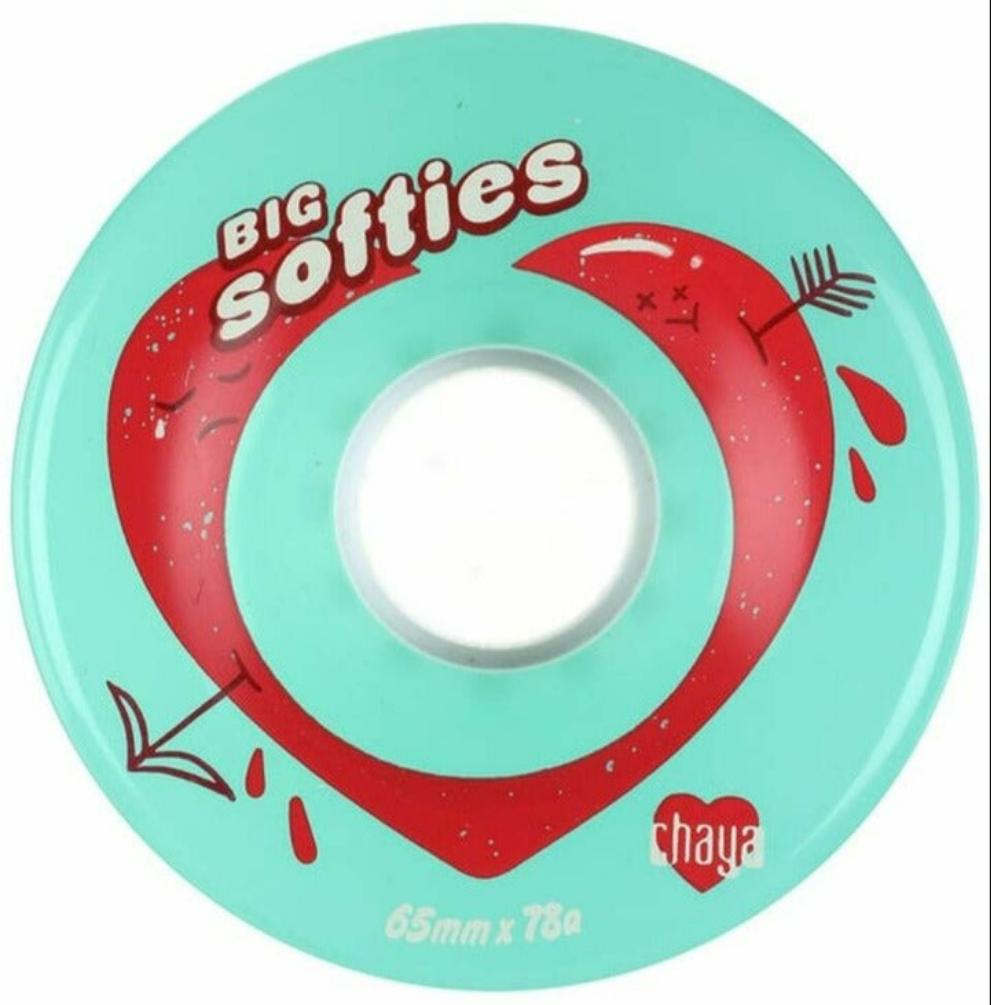 Ruote Chaya Big Softies Clear Teal / Acquamarina / Ruote da esterno per pattini a rotelle / pack da 4 ruote