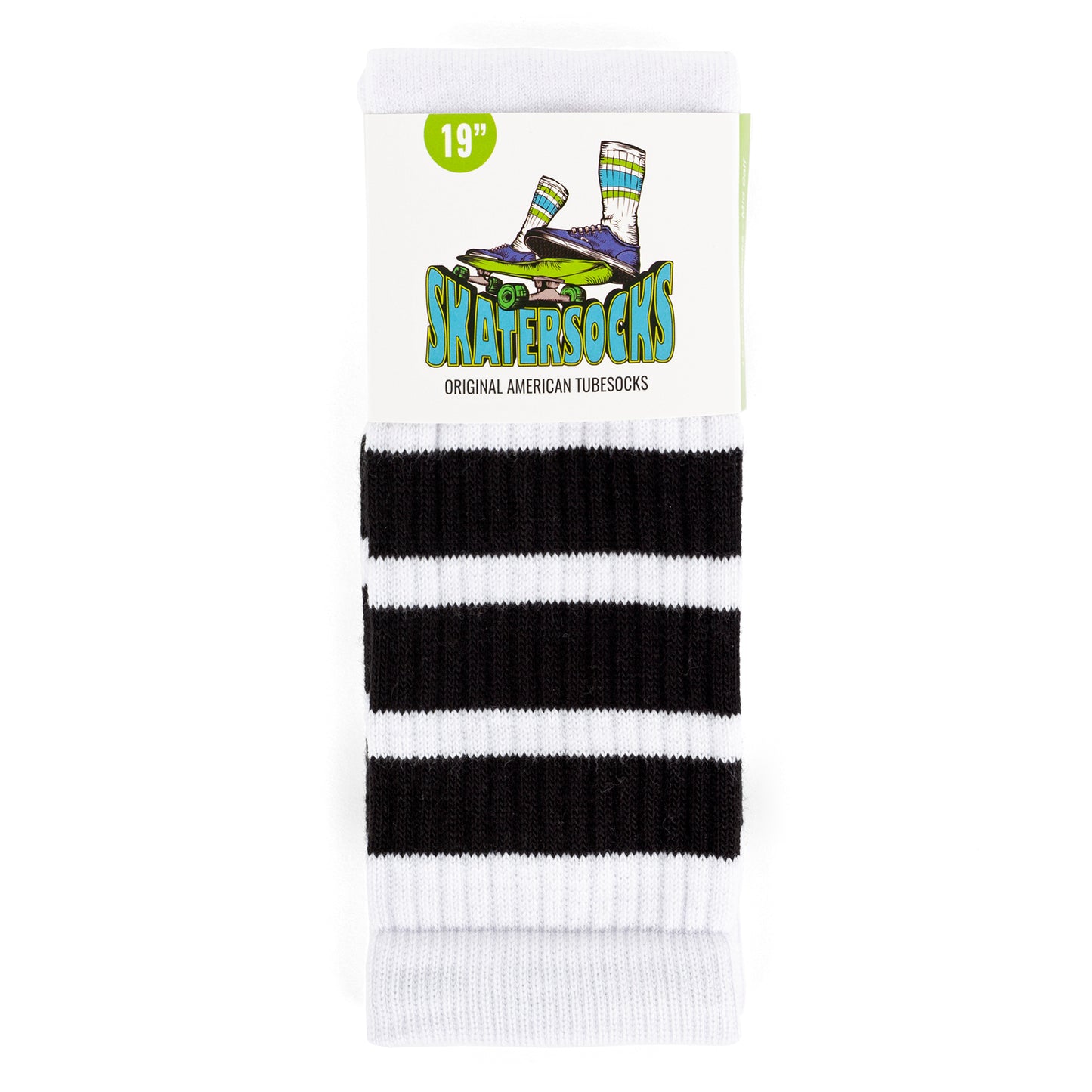 Skatersocks Calze tubolari 19 pollici bianche - strisce nero