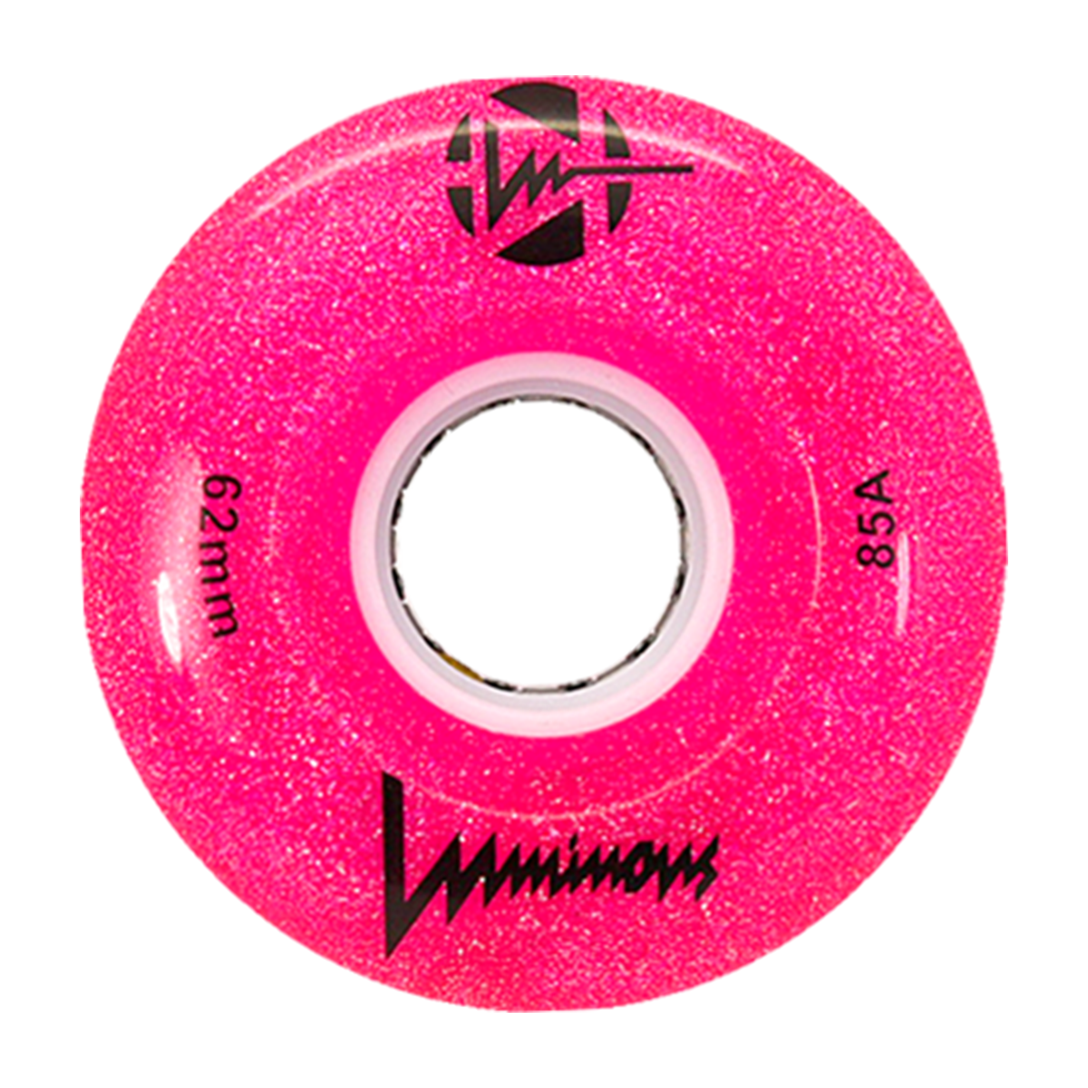 Ruote luminose LUMINOUS - 62mm/85A - GLITTER PINK pacco da 4 ruote da dance / skatepark