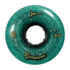 Ruote luminose LUMINOUS - 62mm/85A - JADE GLITTER pacco da 4 ruote da dance / skatepark