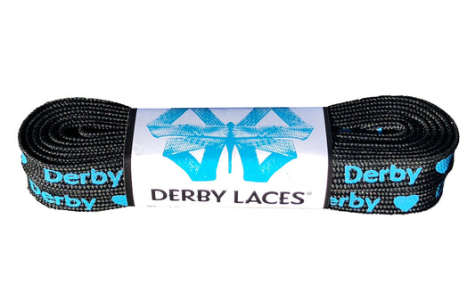 Lacci Derby Laces - 72" / 183cm - Nero con scritta Derby e cuori