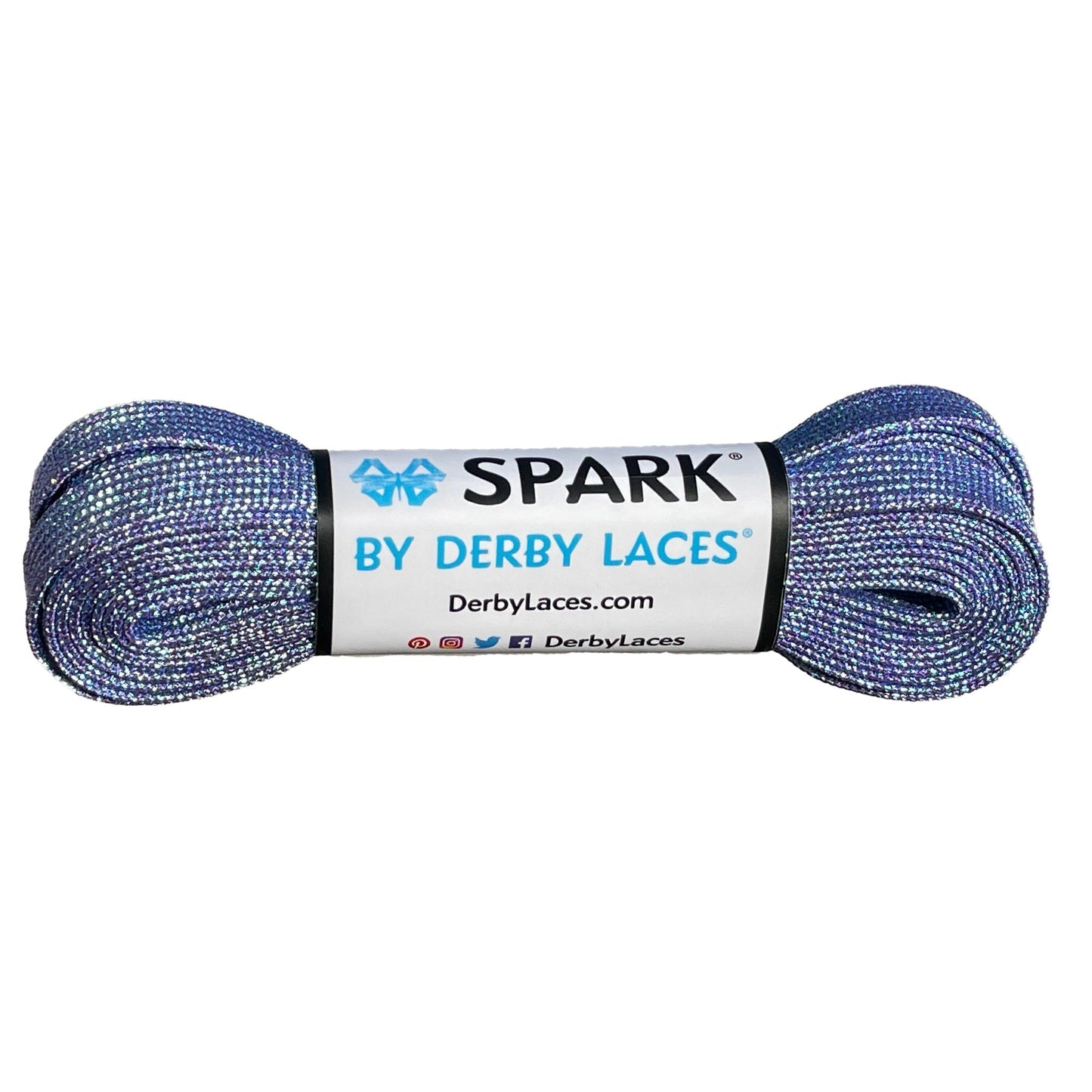 Arctic Blue Mirage 96 inch (244 cm) SPARK by Derby Laces Metallic Roller Derby Skate Lace