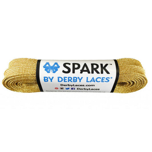 Gold 96 inch (244 cm) SPARK by Derby Laces Metallic Roller Derby Skate Lace
