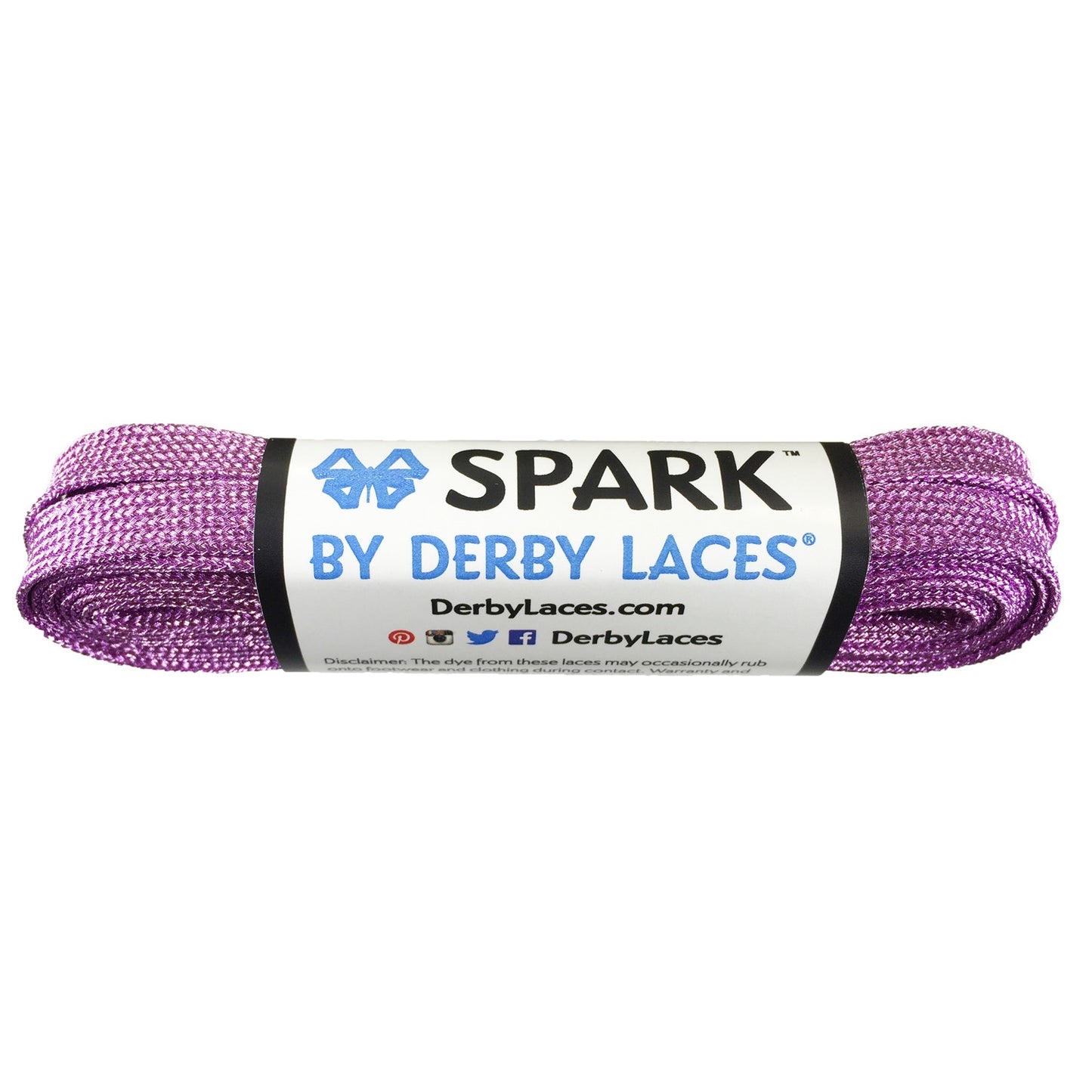 Lilac Purple 96 inch (244 cm) SPARK by Derby Laces Metallic Roller Derby Skate Lace