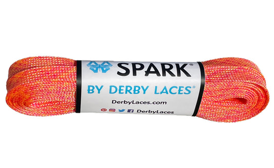 Orange Creamsicle 96 inch (244 cm) SPARK by Derby Laces Metallic Roller Derby Skate Lace