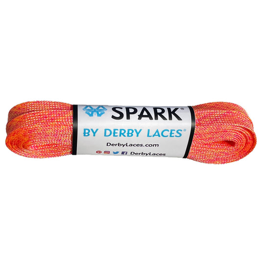 Orange Creamsicle 96 inch (244 cm) SPARK by Derby Laces Metallic Roller Derby Skate Lace