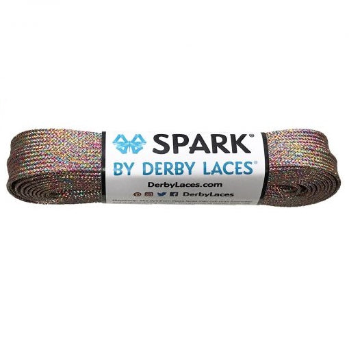 Rainbow Mirage 72 inch (183 cm) SPARK by Derby Laces Metallic Roller Derby Skate Lace
