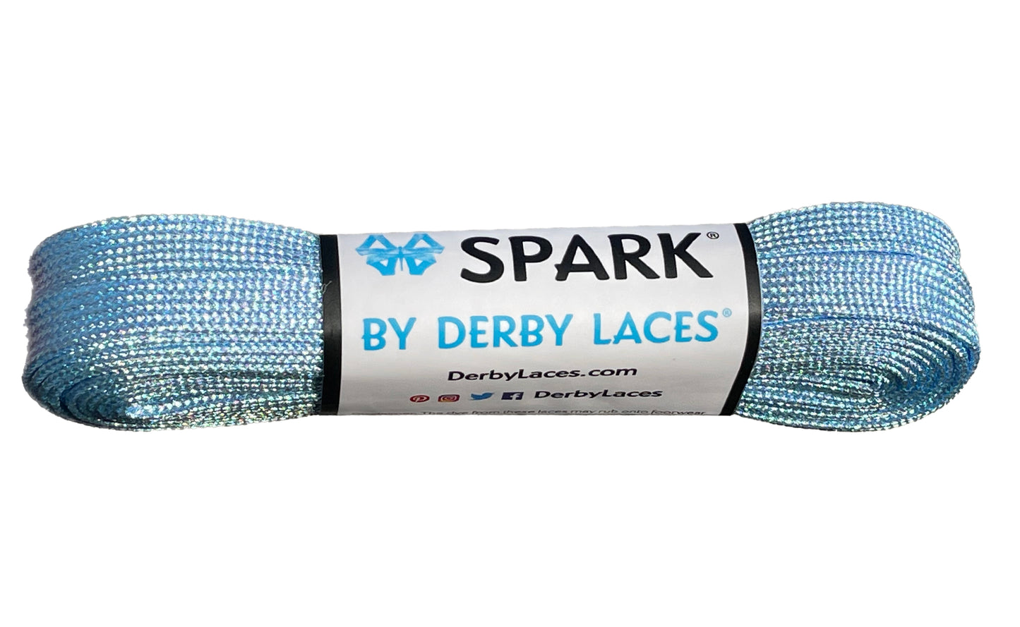 Aquamarine 96 inch (244 cm) SPARK by Derby Laces Metallic Roller Derby Skate Lace