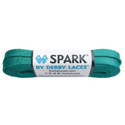 Teal 96 inch (244 cm) SPARK by Derby Laces Metallic Roller Derby Skate Lace