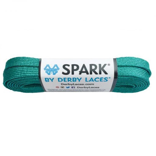 Teal 72 inch (183 cm) SPARK by Derby Laces Metallic Roller Derby Skate Lace