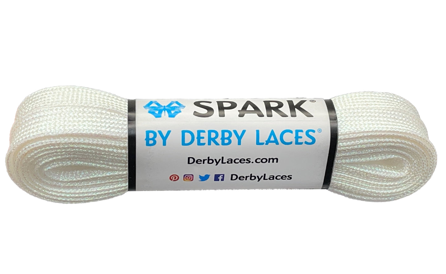 Lacci Derby Laces - 96" / 244cm - White Spark | Bianco perlaceo | SPARK effetto metallico