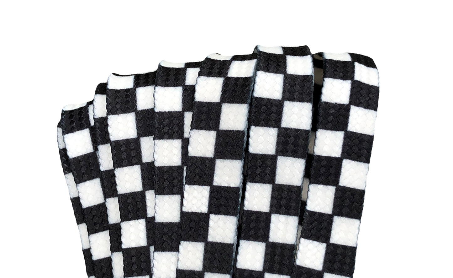 Checkered Black and White – 72 inch (183 cm) STYLE Waxed Shoe and Skate Lace by Derby Laces