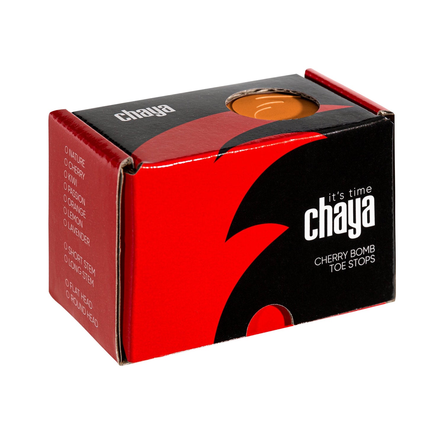 Chaya Cherry Bomb Toe Stop for rollerskates, color orange, short stem
