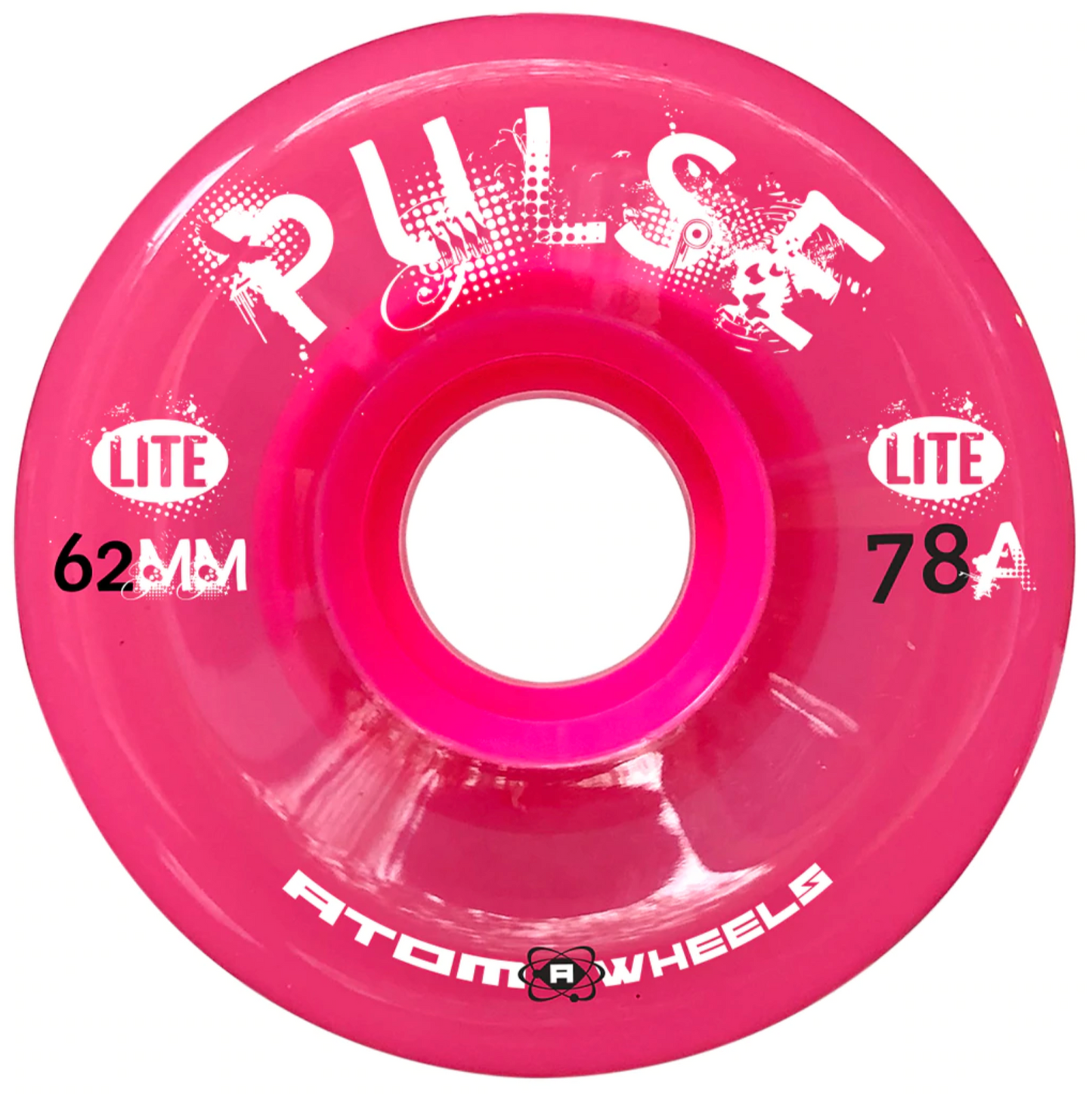 Ruote Atom Pulse Lite FUCSIA | 78A x 62mm | Ruote da esterno per pattini a rotelle quad - pack da 4 ruote