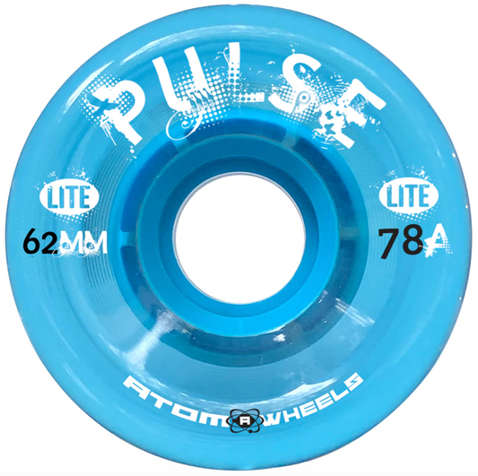 Atom Pulse Lite Blue wheels - rollerskate outdoor wheels - pack of 4