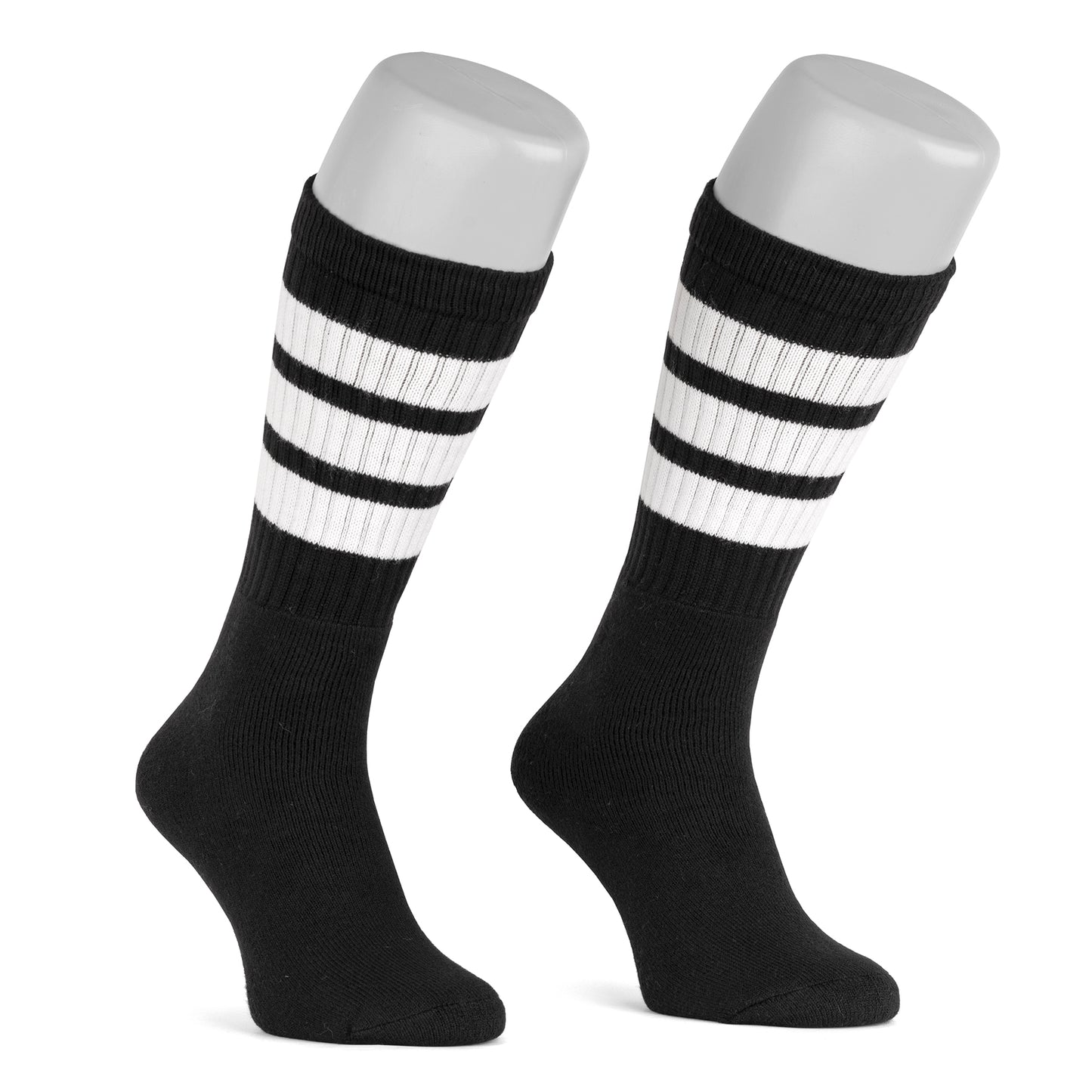 Skatersocks 22 Inch Knee High Tube Socks black - white striped