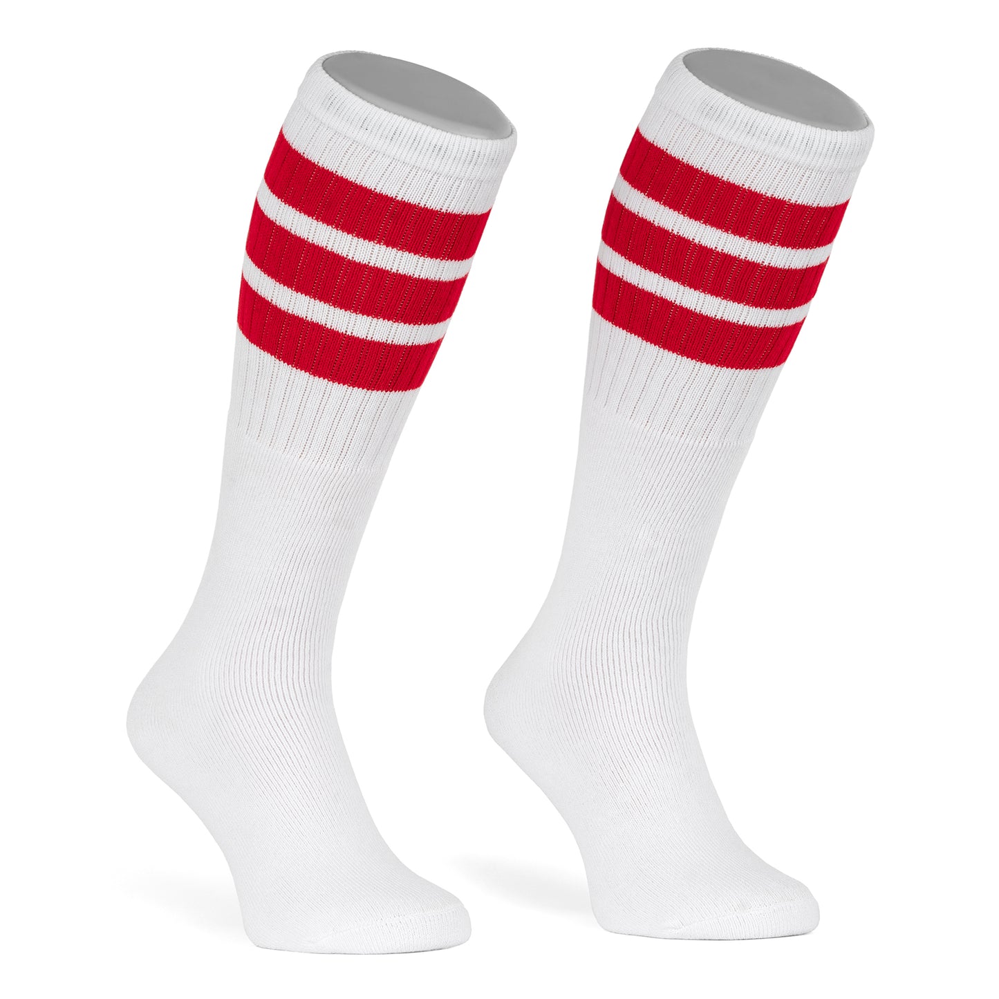 Skatersocks 22 Inch Knee High Tube Socks white - royal blue red striped