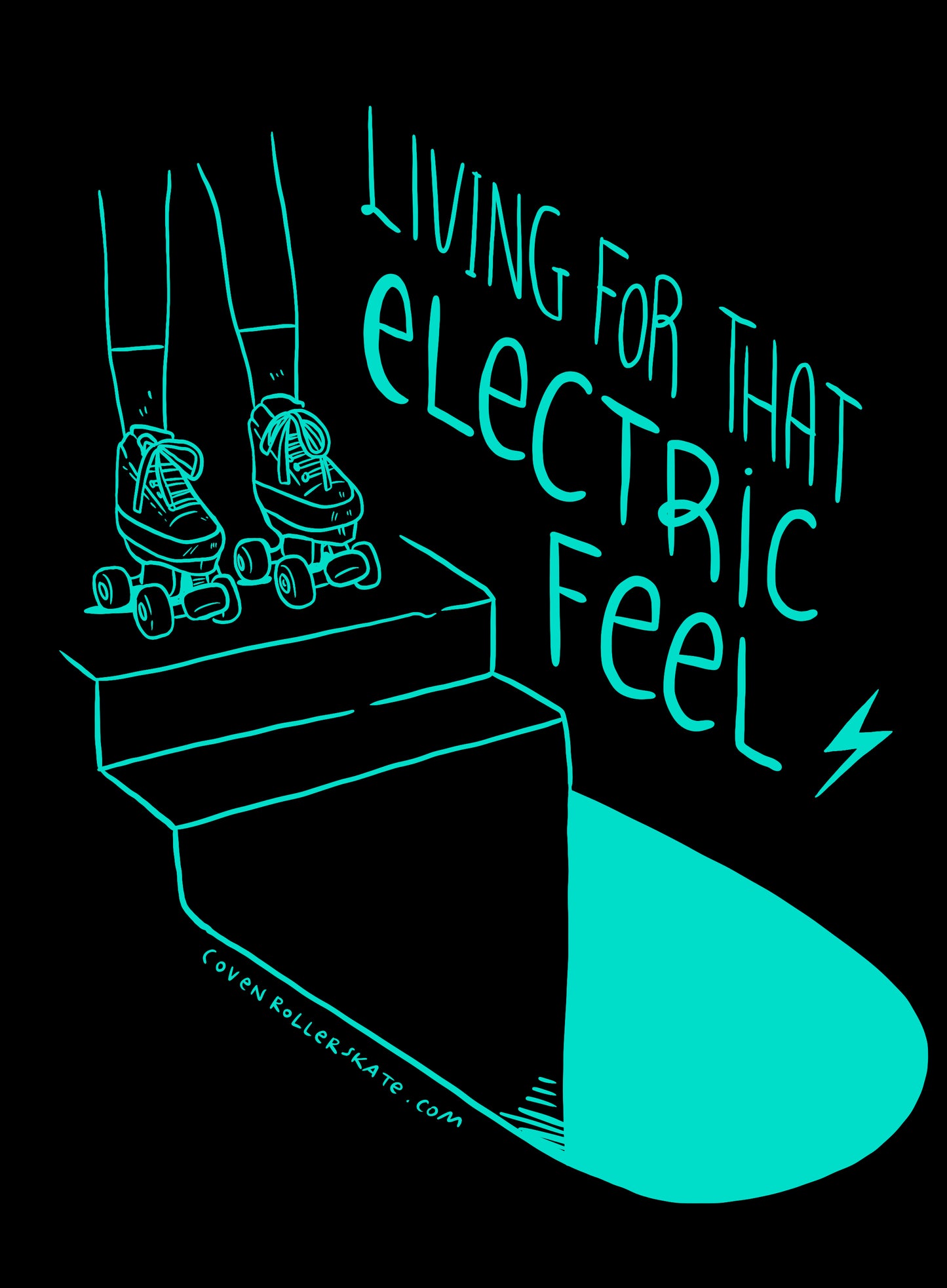 Electric Feel tshirt by Coven rollerskate