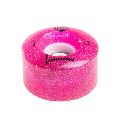 Ruote luminose LUMINOUS - 58mm/97A - GLITTER PINK pacco da 4 ruote da dance / skatepark