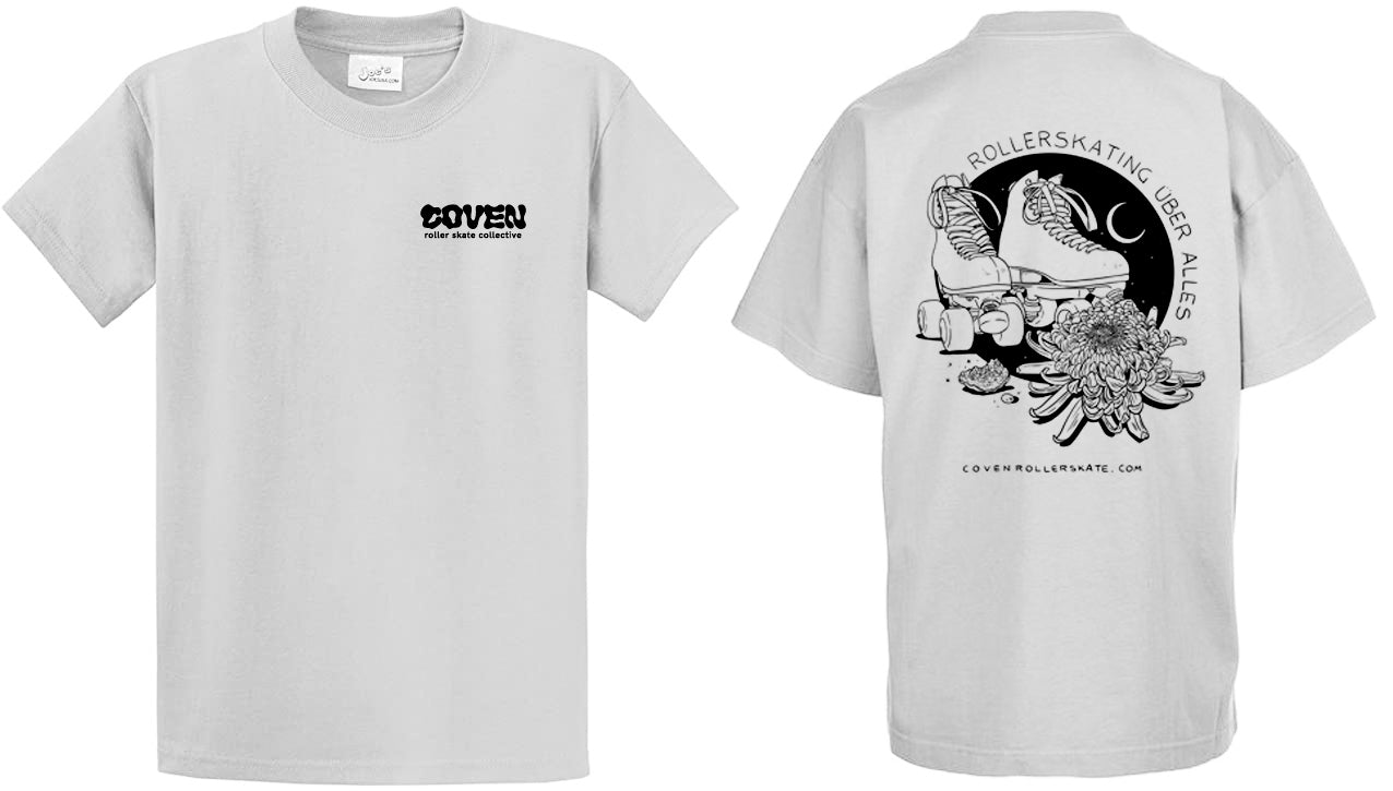 T-shirt Coven "Rollerskating Über Alles" - tshirt with rollerskate illustration